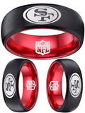 49ers Ring | Black & Red Wedding Ring | Sizes 6-13