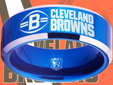 Cleveland Browns Ring Blue & Silver Wedding Band | Sizes 4-17 | #browns #dawgpound